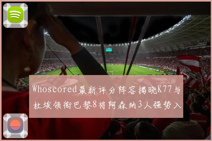 Whoscored最新评分阵容揭晓K77与杜埃领衔巴黎8将阿森纳3人强势入选